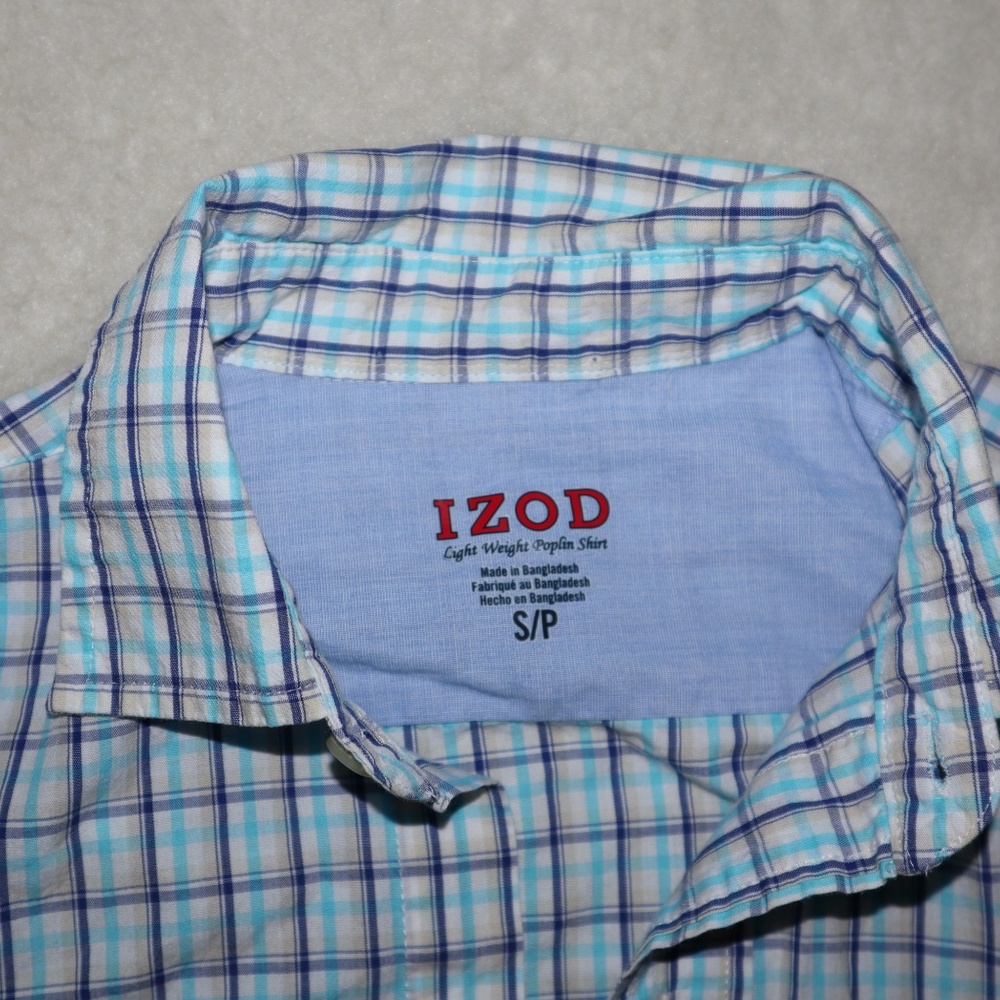 ⬇️$20 IZOD Mens Blue Plaid Button Down - Picture 4 of 5
